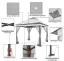 Yaheetech Faltpavillon Grau mit 4 Seitenteilen höhenverstellbar wasserdicht Bild 4