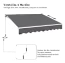 Yaheetech Einziehbare Fallarmmarkise Dunkelgrau mit Handkurbel Bild 5