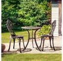 Yaheetech Balkonset 3er Gartenmöbel-Set 2 Stühle & 1 Runder Tisch Bronze Bild 1