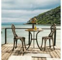 Yaheetech Balkonset 3er Gartenmöbel-Set 2 Stühle & 1 Runder Tisch Bronze Bild 4