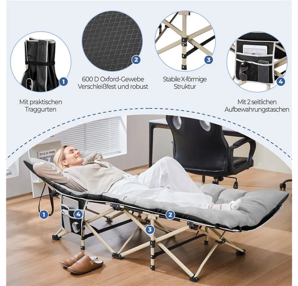 Yaheetech Feldbett Campingbett mit Tragetasche & Seitentasche & Matratze - Bild 5