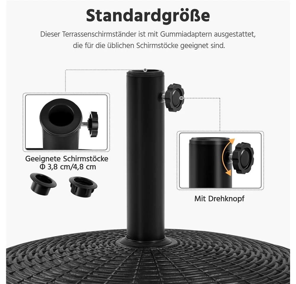 Yaheetech Schirmständer mit Rollen Rundes Schirmgewicht - Bild 5