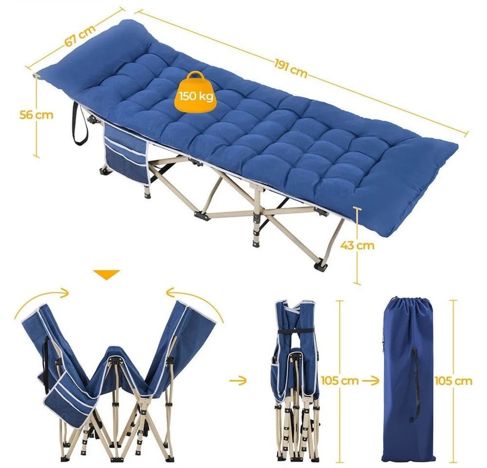 Yaheetech Feldbett Campingbett mit Tragetasche & Seitentasche & Matratze - Bild 4