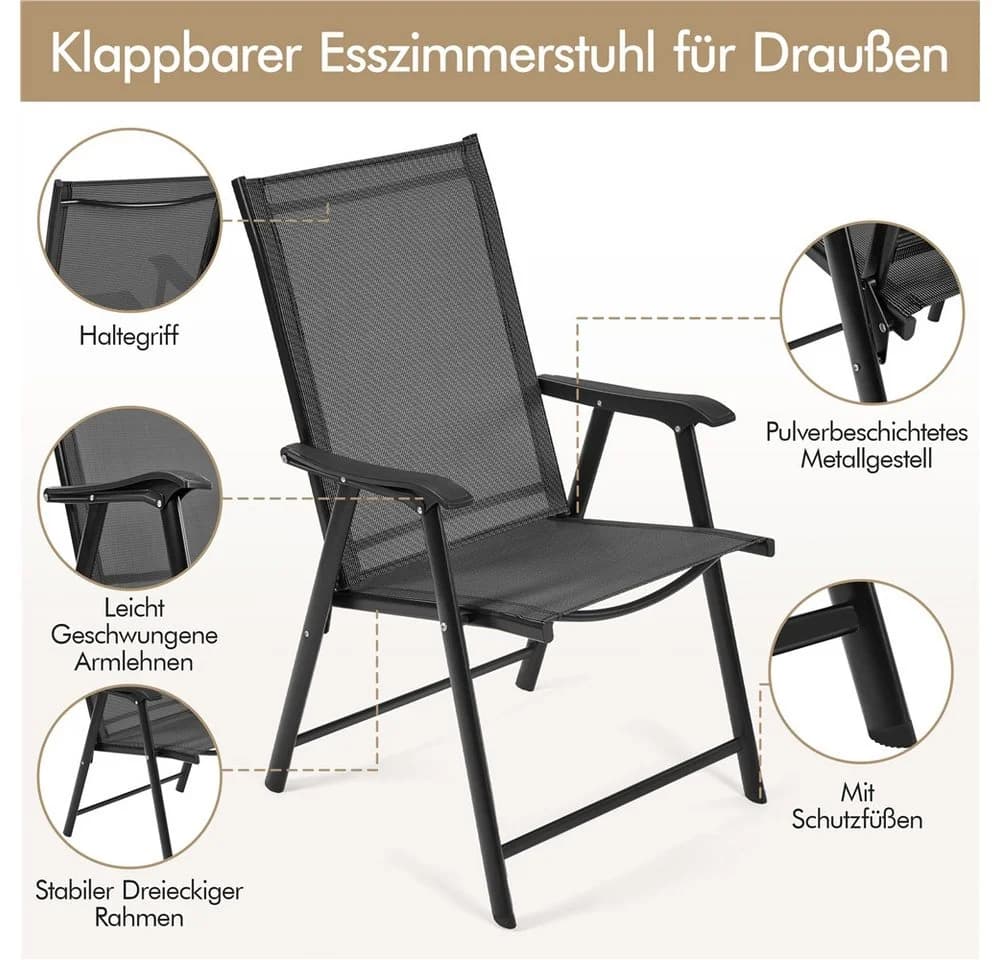 Klappstuhl aus Texteline-Gewebe und Metall - Bild 5