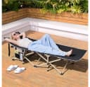 Yaheetech Feldbett Campingbett Schwarz mit Tragetasche Bild 1