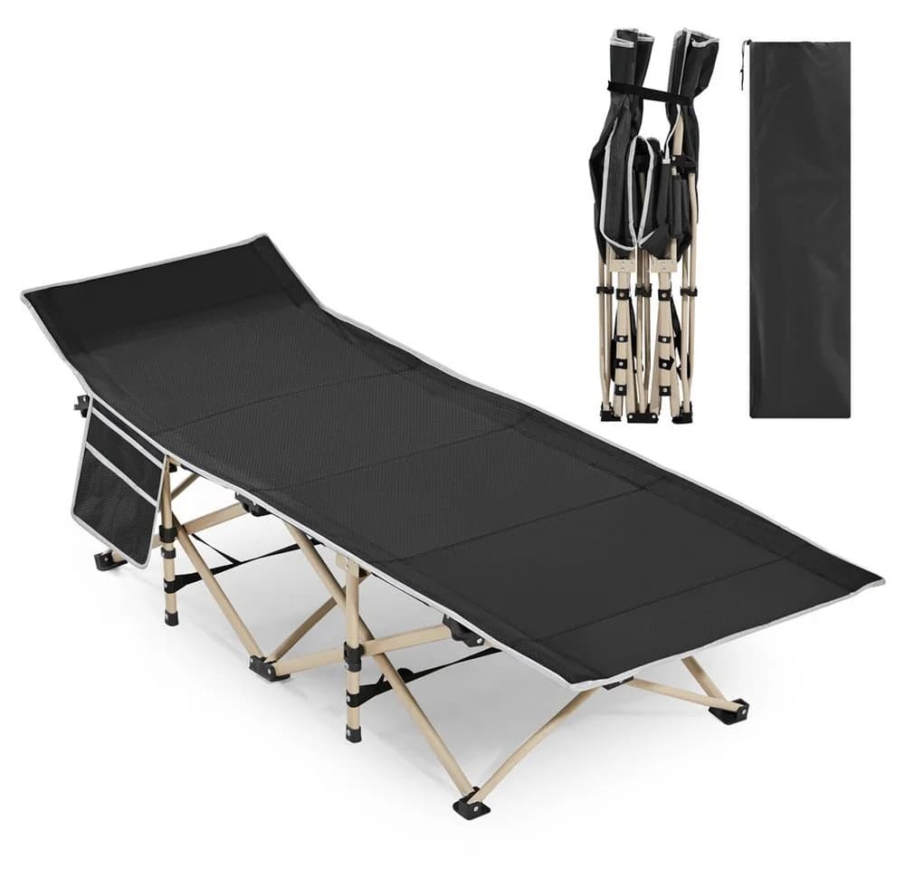Yaheetech Feldbett Campingbett Schwarz mit Tragetasche - Bild 2