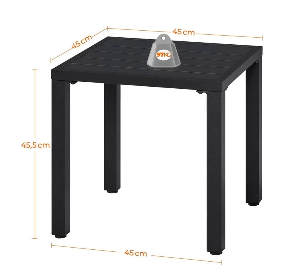 Yaheetech Gartentisch Beistelltisch Metall Quadratisch - Bild 4