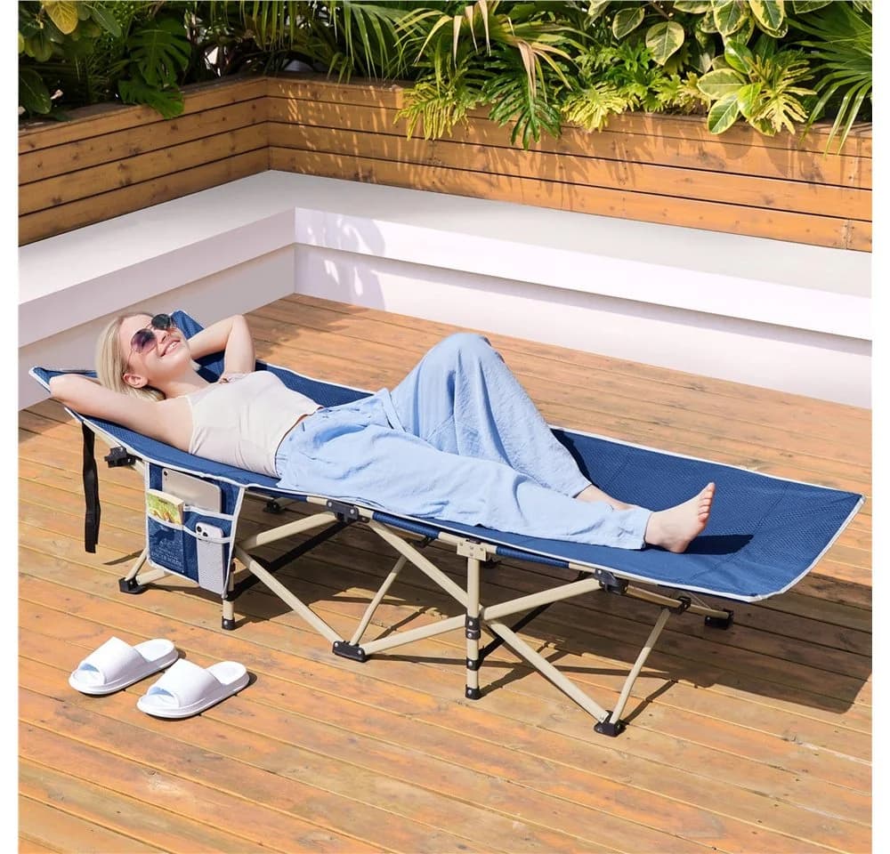 Yaheetech Klappbett Campingbett mit Tragetasche Blau