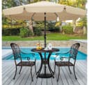 Yaheetech Gartentisch Balkontisch mit Schirmloch Bistrotisch Bild 1