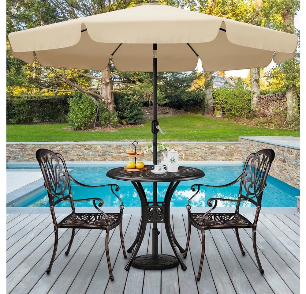 Yaheetech Gartentisch Balkontisch mit Schirmloch Bistrotisch