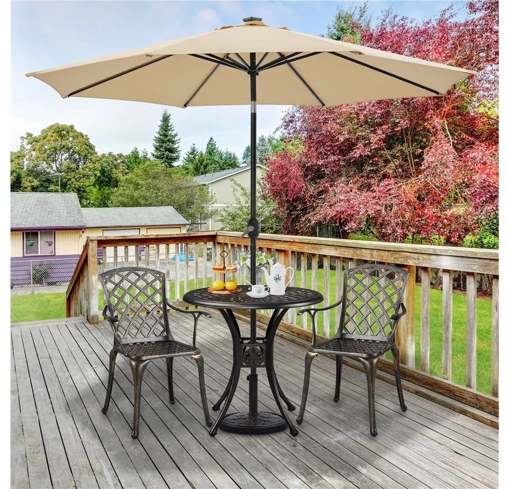 Yaheetech Gartentisch Balkontisch mit Schirmloch Bistrotisch - Bild 3