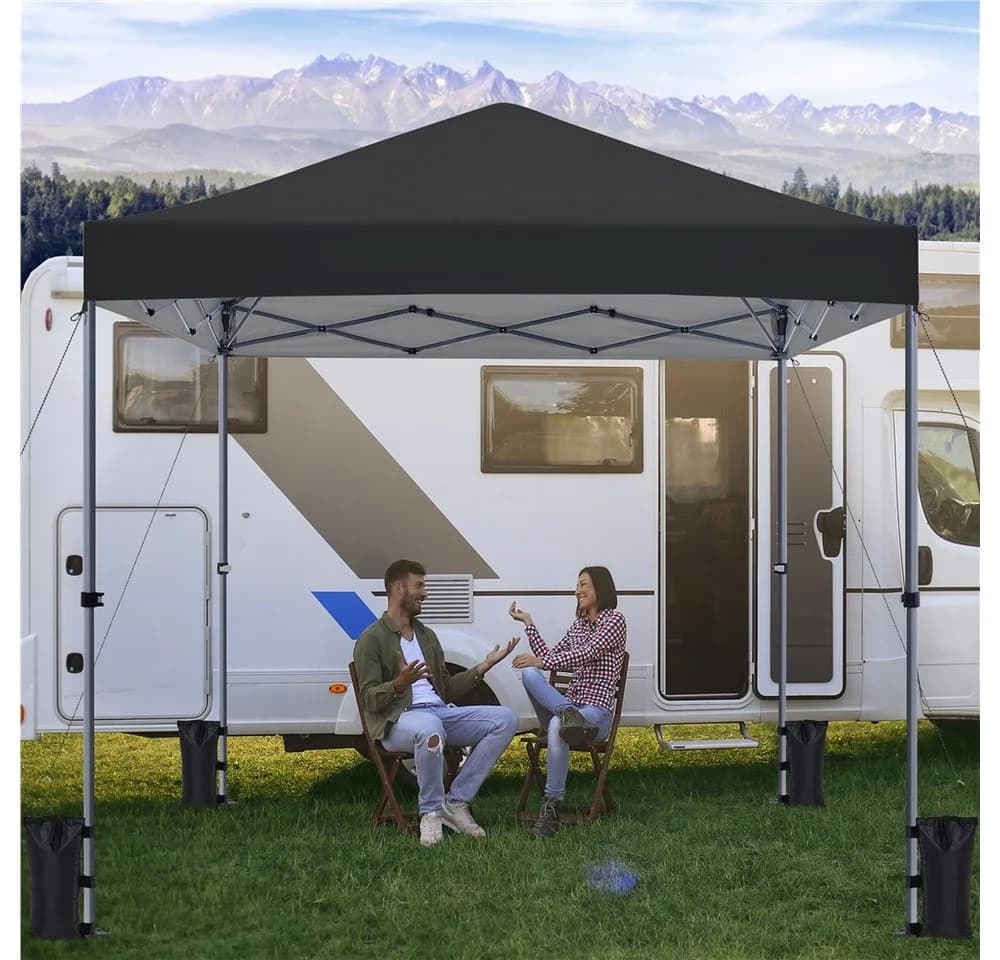 Yaheetech Faltpavillon 3x3m Schwarz Höhenverstellbar UV-Schutz - Bild 3