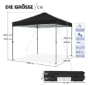 Yaheetech Faltpavillon 3x3m Schwarz Höhenverstellbar UV-Schutz Bild 4