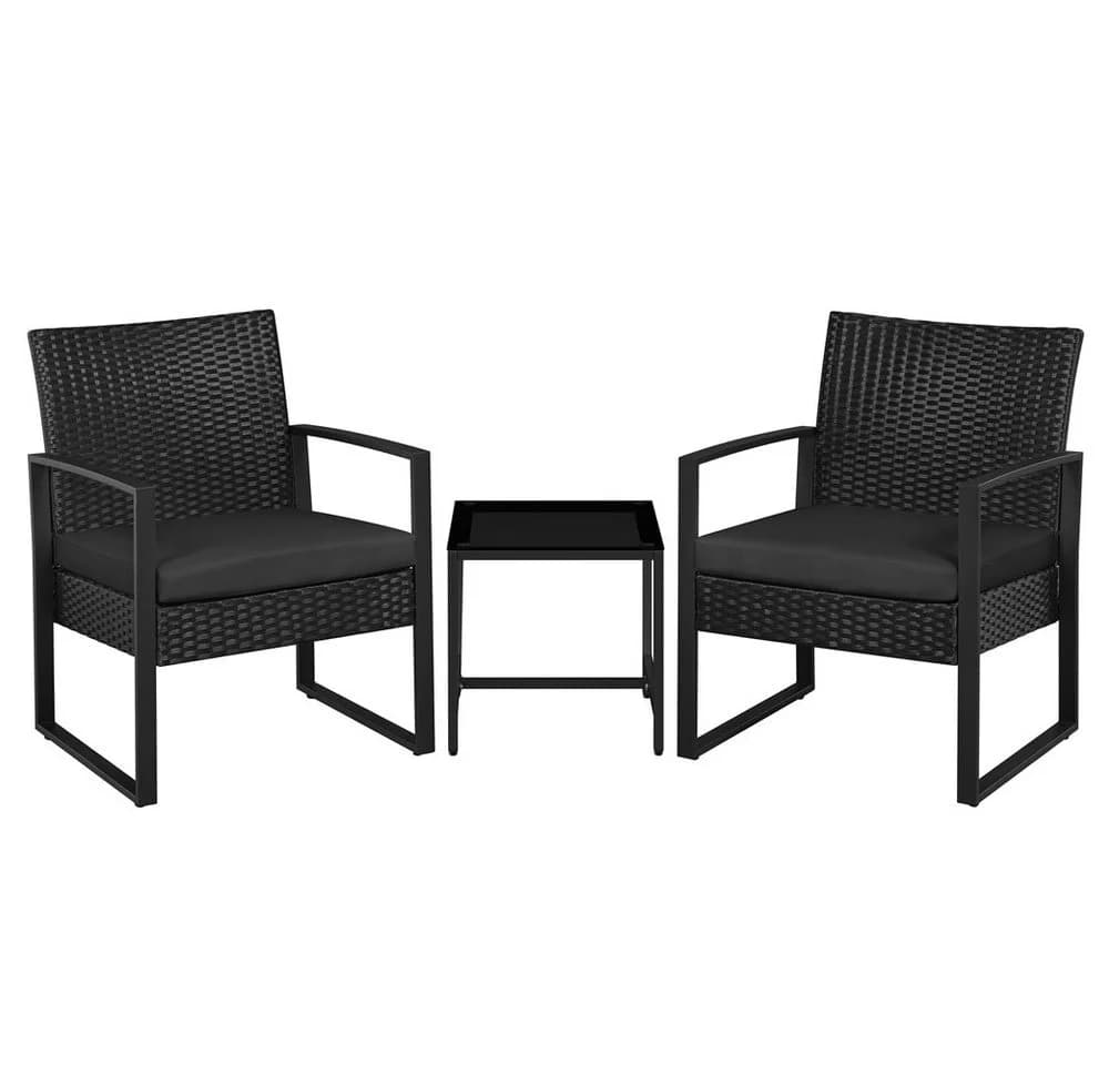 Elegantes Balkonset aus Polyrattan, Metall und Glas - Bild 2