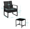 Elegantes Balkonset aus Polyrattan, Metall und Glas Bild 4