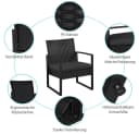 Elegantes Balkonset aus Polyrattan, Metall und Glas Bild 5