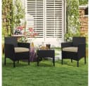 Yaheetech Balkonset Gartenmöbel-Set 3-Teilig Rattanoptik 2 Personen Bild 3