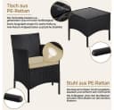 Yaheetech Balkonset Gartenmöbel-Set 3-Teilig Rattanoptik 2 Personen Bild 5