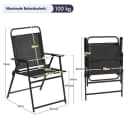 Yaheetech Klappstuhl 4er-Set Schwarz Texteline Metall Bild 4