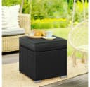 Yaheetech Rattan Hocker 2er Set Schwarz/Grau mit Stauraum Bild 1