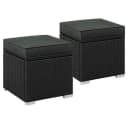 Yaheetech Rattan Hocker 2er Set Schwarz/Grau mit Stauraum Bild 2