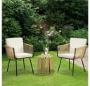 Yaheetech Balkonset 3-teilig Rattan mit 2 Sesseln & Glas-Tisch Bild 3