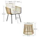 Yaheetech Balkonset 3-teilig Rattan mit 2 Sesseln & Glas-Tisch Bild 4
