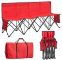 Yaheetech Klappbare Campingbank 4-Sitzer Rot mit Tragtasche Bild 2