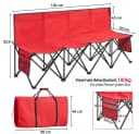 Yaheetech Klappbare Campingbank 4-Sitzer Rot mit Tragtasche Bild 4
