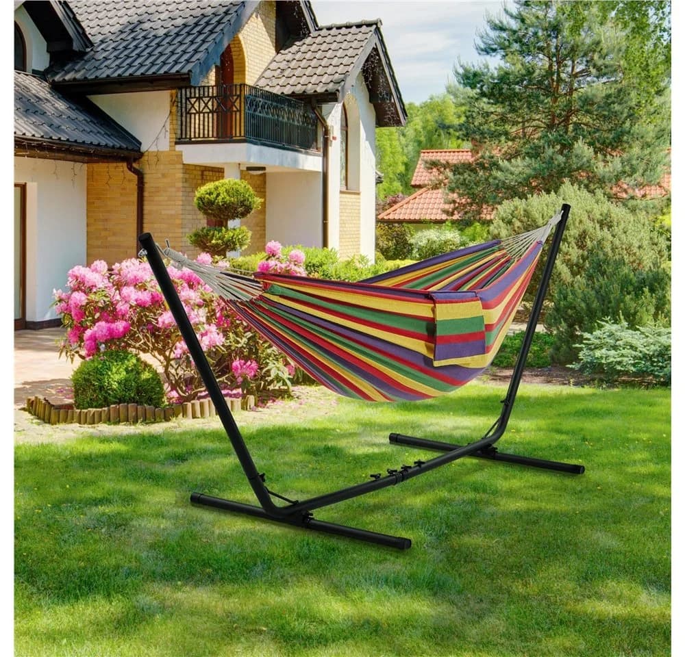 Yaheetech Hängematte mit Gestell Bunt Tragetasche