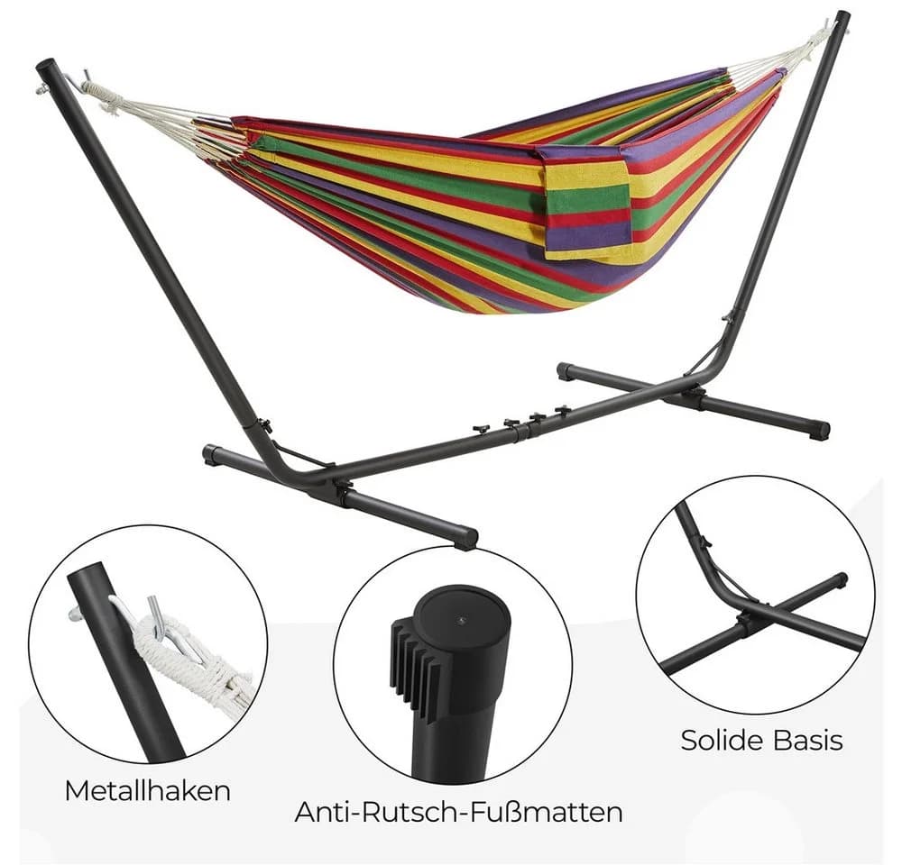 Yaheetech Hängematte mit Gestell Bunt Tragetasche - Bild 5