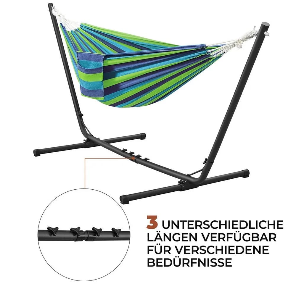 Yaheetech Hängematte mit Gestell, blau-grün, bis 205 kg belastbar - Bild 5