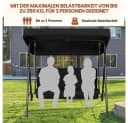Yaheetech Hollywoodschaukel 2-Sitzer 3-Sitzer Schaukelbank mit Sonnendach Bild 5