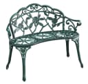 Yaheetech Gartenbank Metall 2-Sitzer Rosenmuster Bild 2