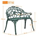 Yaheetech Gartenbank Metall 2-Sitzer Rosenmuster Bild 4