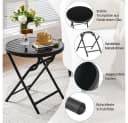 Yaheetech Gartentisch Klappbar Ø46 cm Schwarz Bild 5