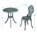 Yaheetech Balkonset 3er Gartenmöbel-Set Grün Aluminiumguss Bild 4