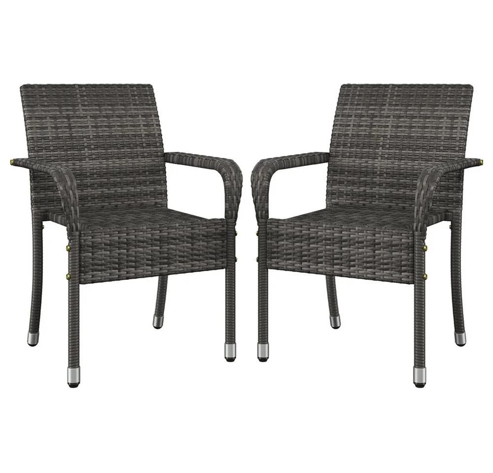 Yaheetech Gartenstuhl 2er-Set Rattan-Optik Metallbeine - Bild 2