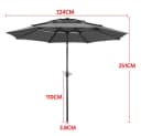 Yaheetech Sonnenschirm 324cm UPF 50+ Neigbar Bild 4