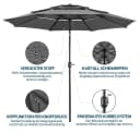 Yaheetech Sonnenschirm 324cm UPF 50+ Neigbar Bild 5