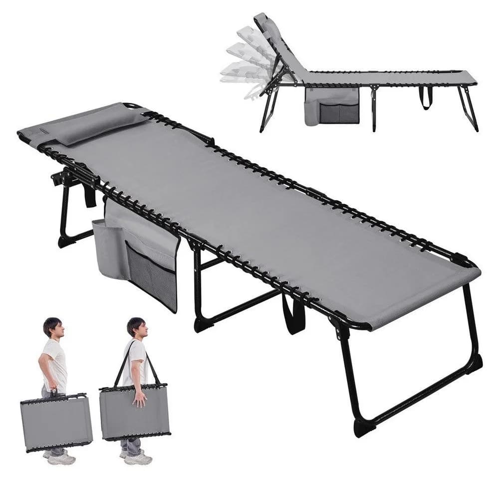 Yaheetech Klappbett Grau 5-stufig verstellbar bis 120kg - Bild 2