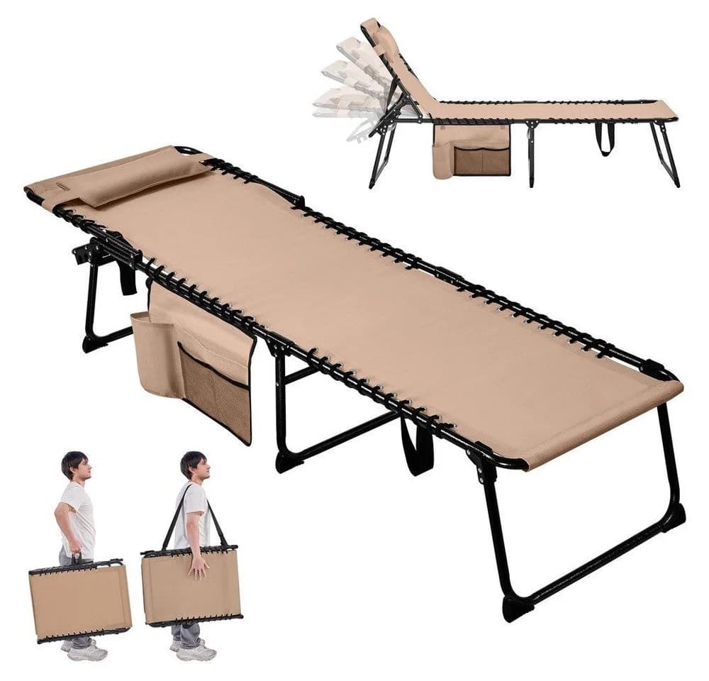Yaheetech Klappbett Feldbett Beige 5-stufig verstellbar - Bild 2