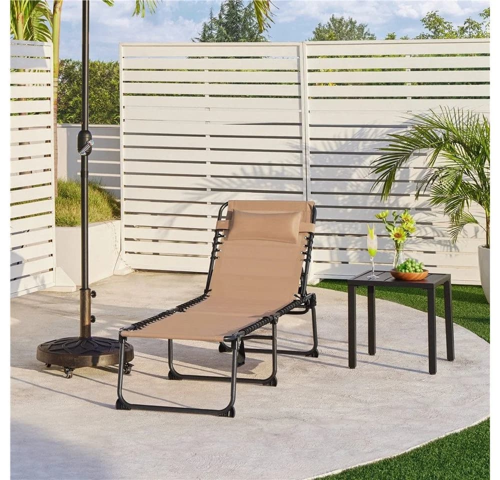 Yaheetech Klappbett Feldbett Beige 5-stufig verstellbar - Bild 3
