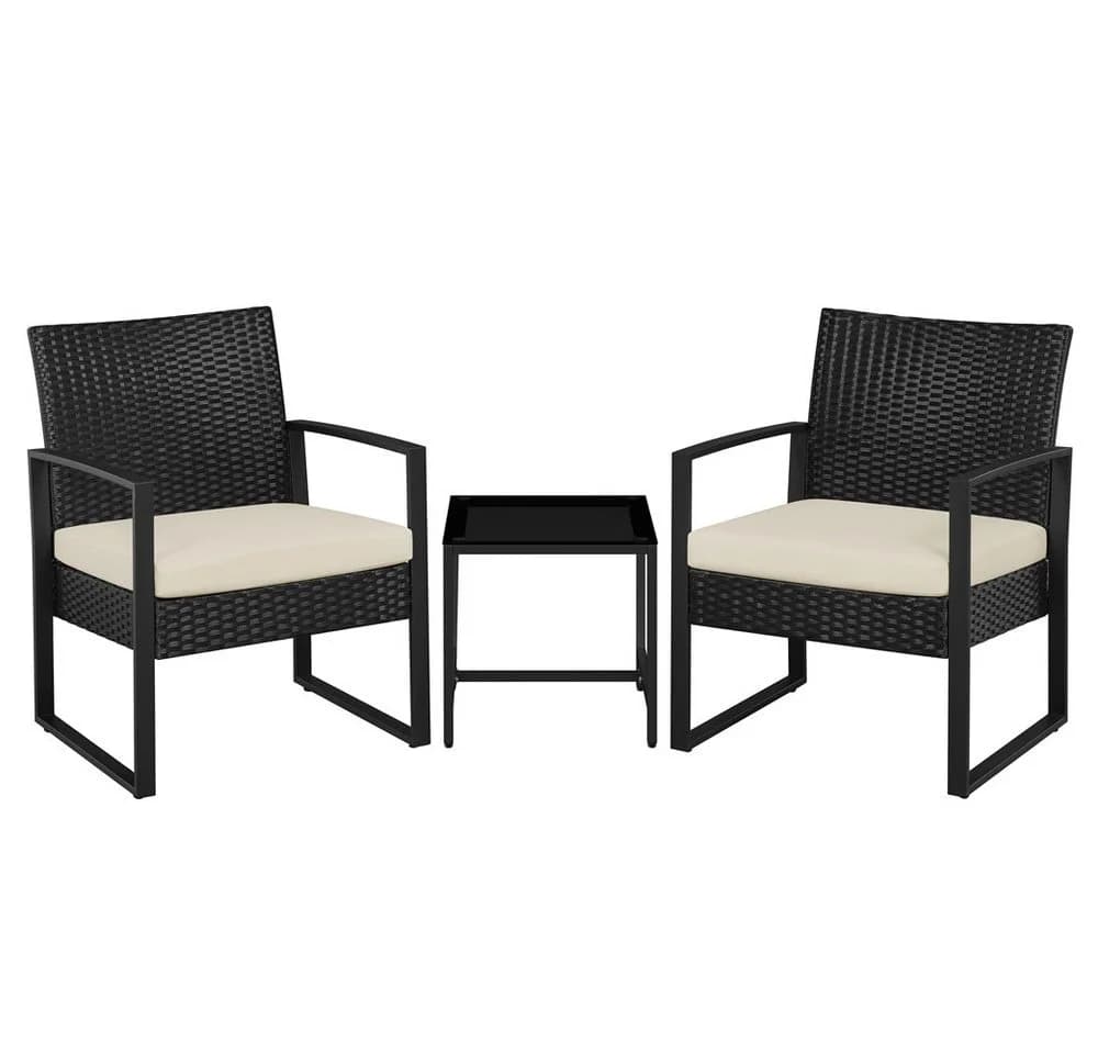 Yaheetech Balkonset 3-teilig Rattan-Optik 2 Stühle Beistelltisch - Bild 2