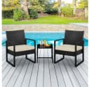 Yaheetech Balkonset 3-teilig Rattan-Optik 2 Stühle Beistelltisch Bild 3