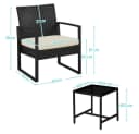 Yaheetech Balkonset 3-teilig Rattan-Optik 2 Stühle Beistelltisch Bild 4