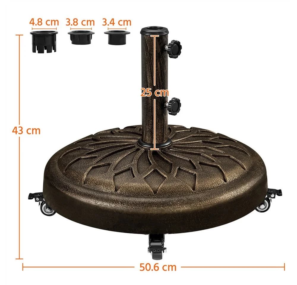 Yaheetech Schirmständer Sonnenschirmständer Bronze - Bild 4