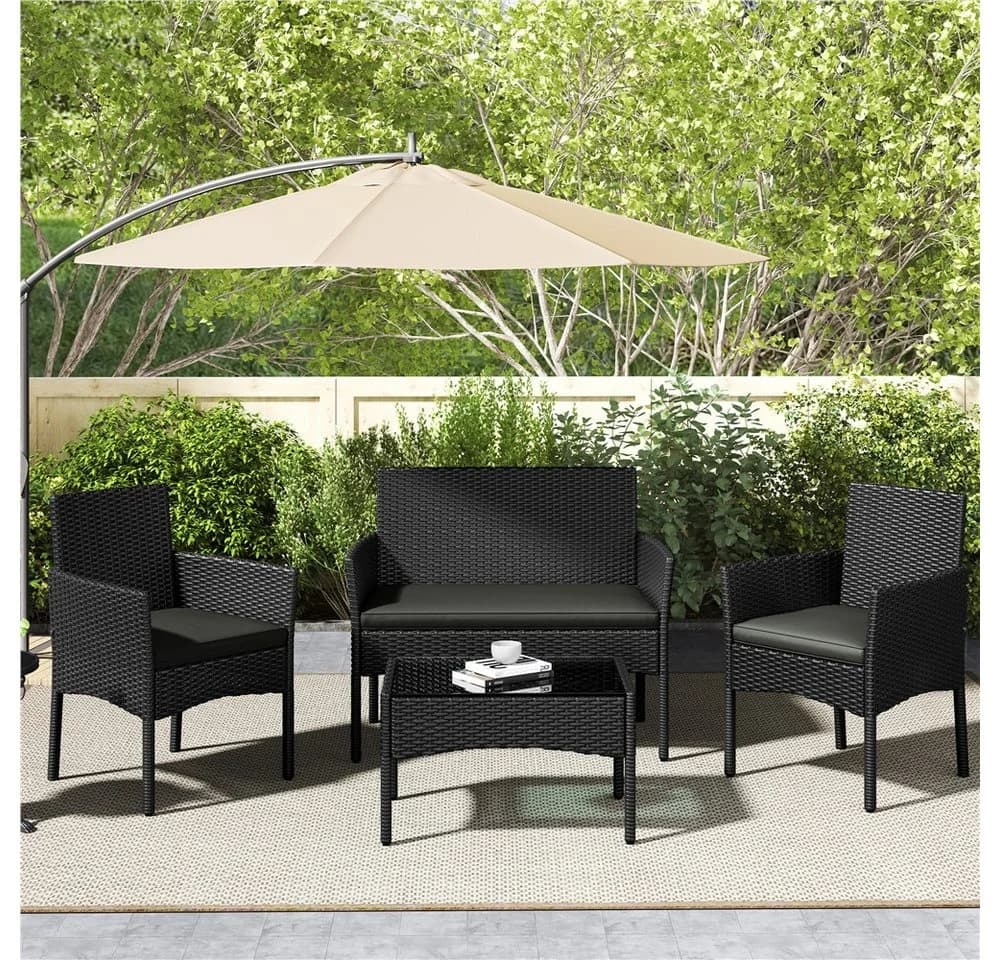 Yaheetech Balkonset Gartenmöbel-Set 4-er Rattanmöbel Gartenlounge-Set für 4 Personen - Bild 3