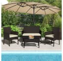 Yaheetech Balkonset Gartenmöbel-Set 4-er Rattanmöbel Gartenlounge-Set für 4 Personen Bild 1