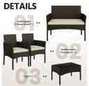 Yaheetech Balkonset Gartenmöbel-Set 4-er Rattanmöbel Gartenlounge-Set für 4 Personen Bild 5